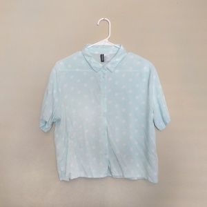 Polka Dot H&M Cropped Button Up